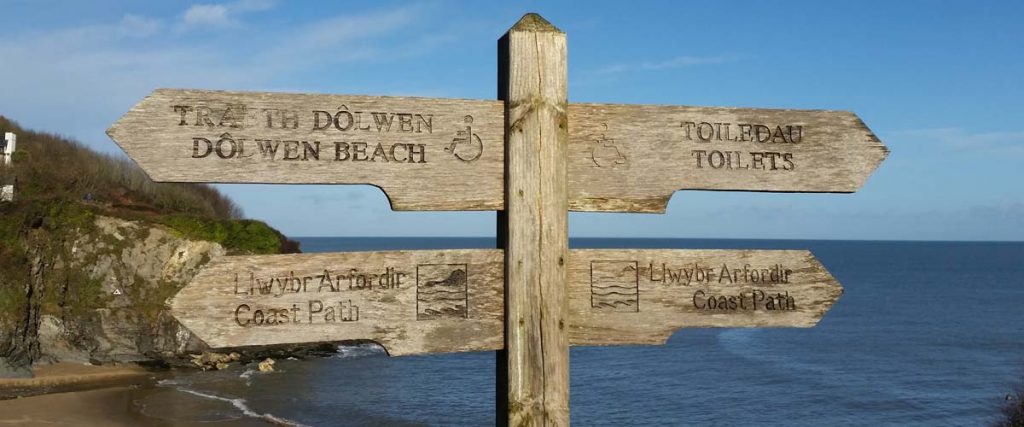 Aberporth Coast Path Sign